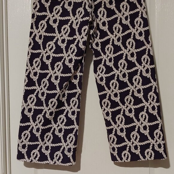 Anthropologie Maeve The Colette Wide Leg Crop Pants Nautical Rope Coastal 29 - Picture 8 of 11